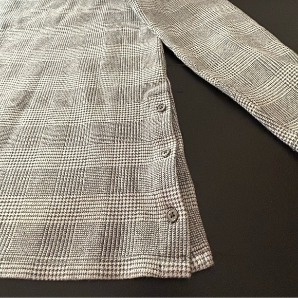 Talbots Top Shirt Houndstooth Black Cream Women's Size Large - Picture 4 of 7